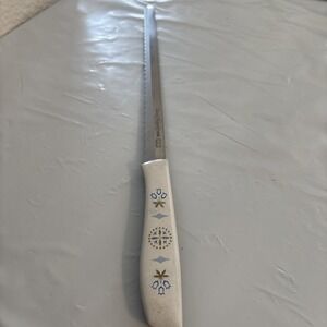 Ecko Vanadium Bread Knife Dutch Blue Tulips 14" Vintage